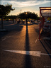 Coucher de soleil sur le parking du supermarché...